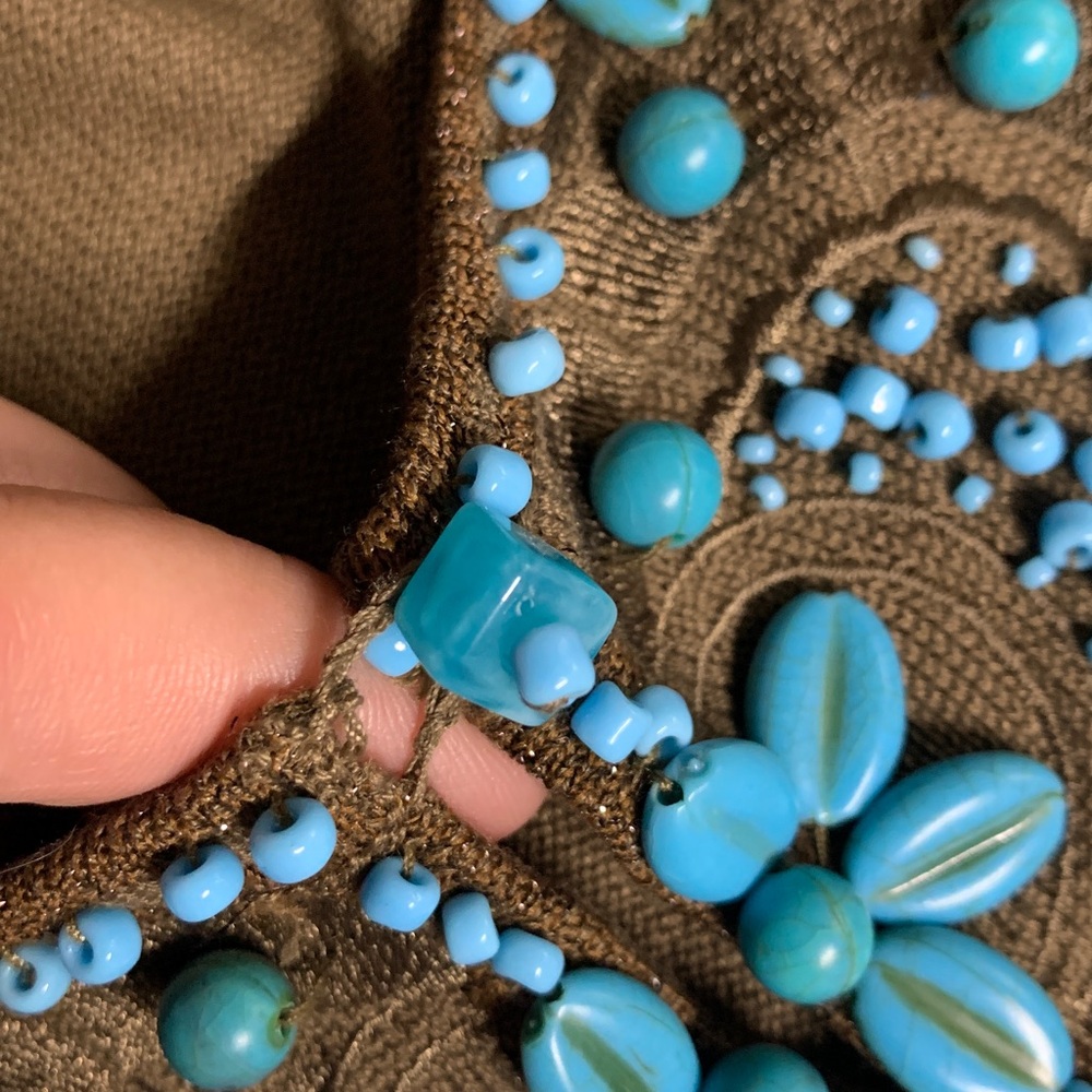Votre Nom  Top with Blue turquoise beads XL - Picture 10 of 17